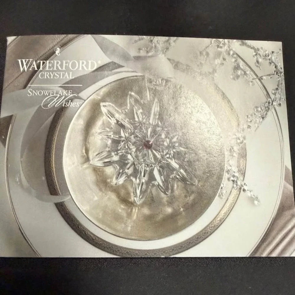 Waterford Snowflake Wishes Courage Crystal Champagne Flutes Pair Unused w/ Box